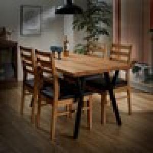 天然木オーク材のデザイン脚ダイニングテーブル <4人用/6人用>の商品写真