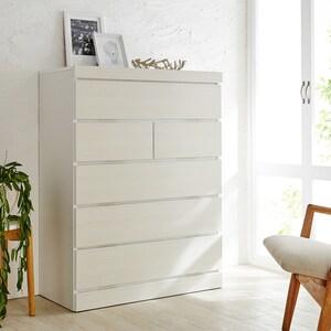 [日本製]ホワイト木目の衣類チェストの商品写真