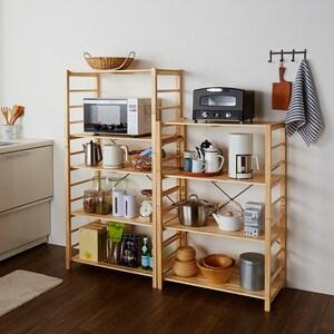 天然木のオープンラックの商品写真