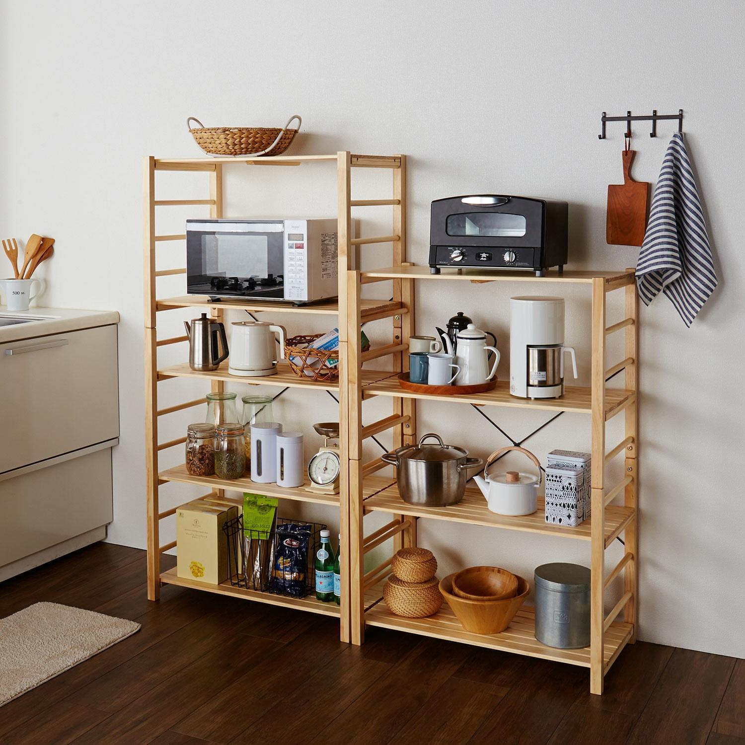 天然木のオープンラックの商品写真