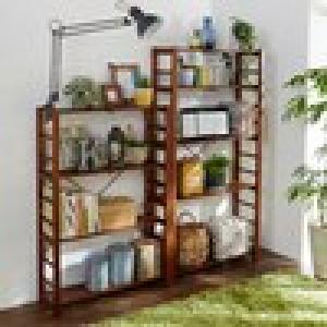 天然木の薄型のオープンラックの商品写真