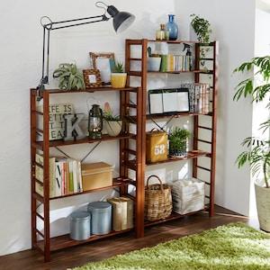 天然木の薄型のオープンラックの商品写真