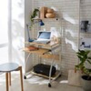 移動もしやすい棚付きワークデスク 【パソコンデスクとしても】の商品写真