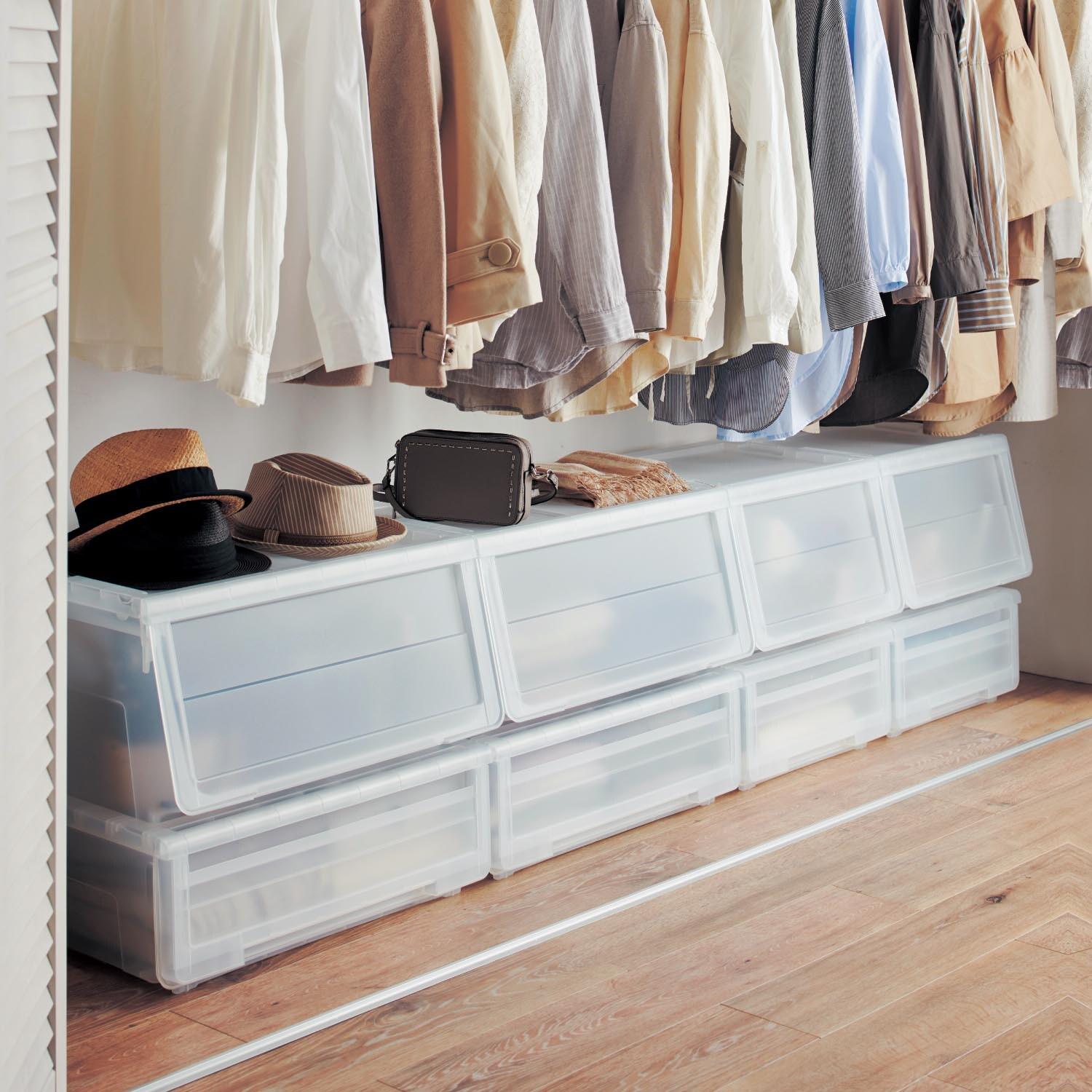 フラップ・引出し収納ケース同型2個セットの商品写真