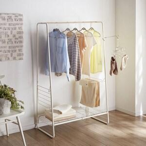 物干しにもなる!インテリアに馴染むハンガーラック <幅64cm/幅90cm>の商品写真