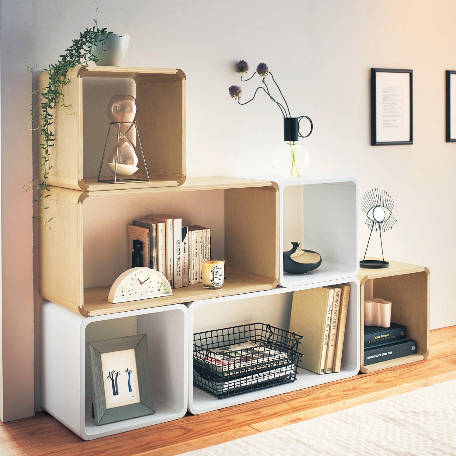 【4月28日までタイムセール】 曲げ木風ユニットボックスの商品写真