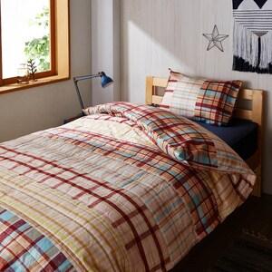 パッチワーク風の綿素材を使った2WAYキルト掛け布団カバーの商品写真