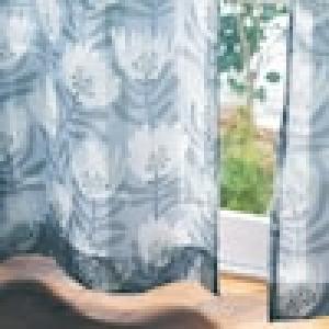 北欧調フラワーデザインのUVカットボイルカーテンの商品写真