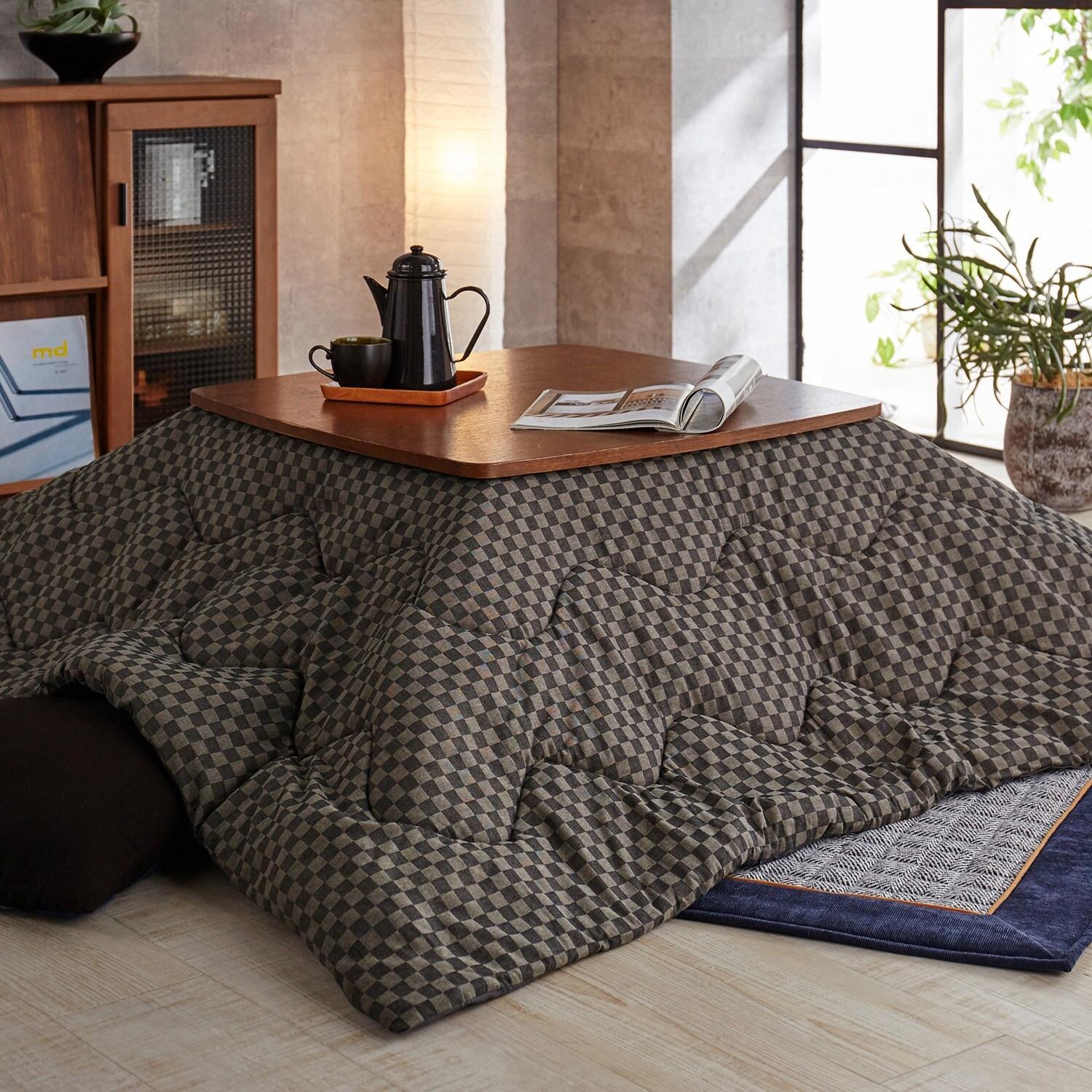 先染め綿素材を使ったこたつ布団の商品写真