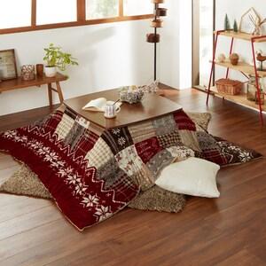 パッチワーク風プリントの撥水・吸湿発熱こたつ薄掛け布団の商品写真