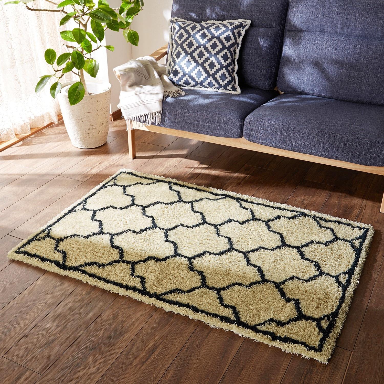 額縁モロッカンデザインラグの商品写真