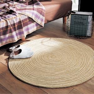 綿素材を使ったサークルラグの商品写真