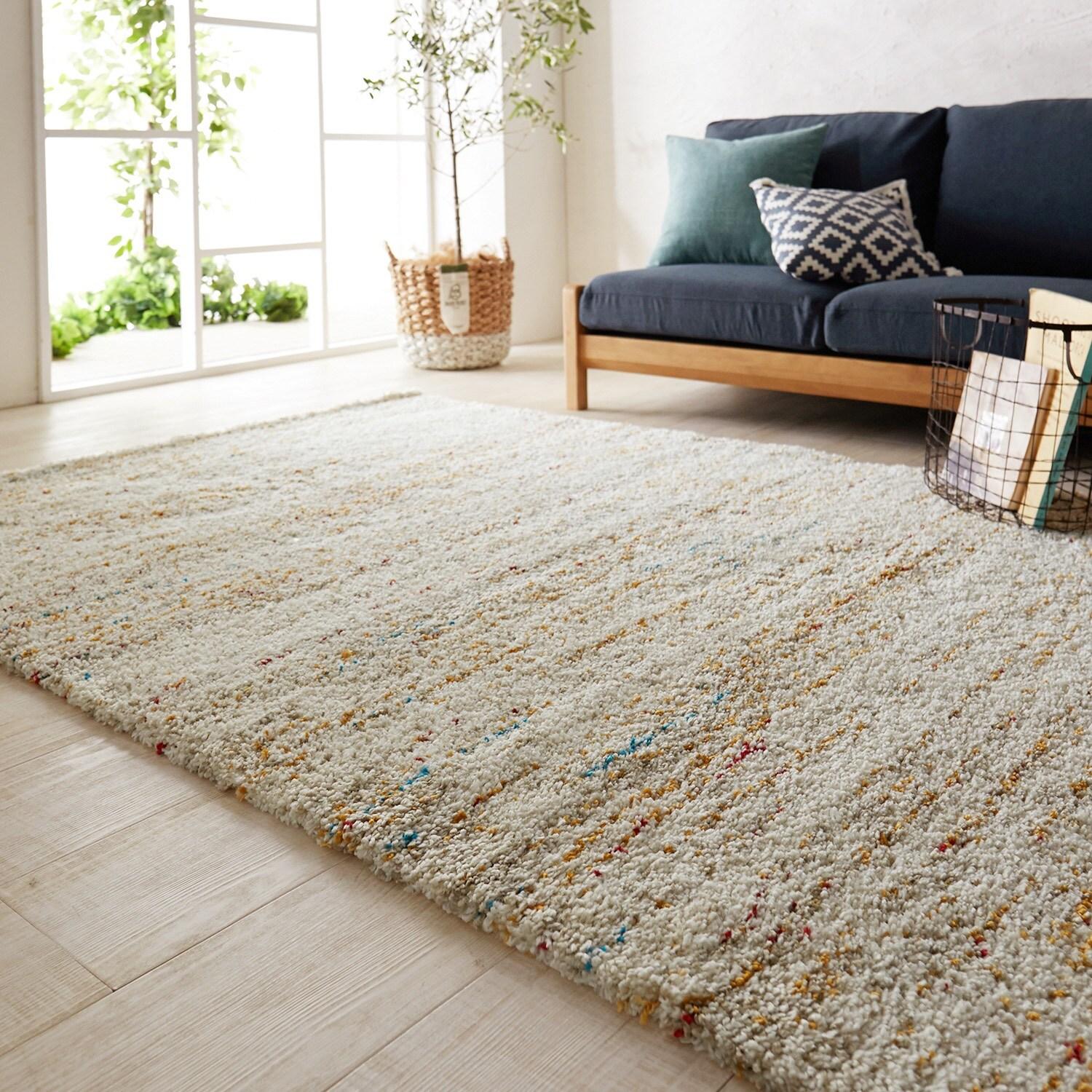 ニュアンスカラーのシャギーラグの商品写真