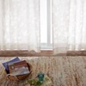 オパール加工でリーフ柄を透かしたボイルカーテンの商品写真