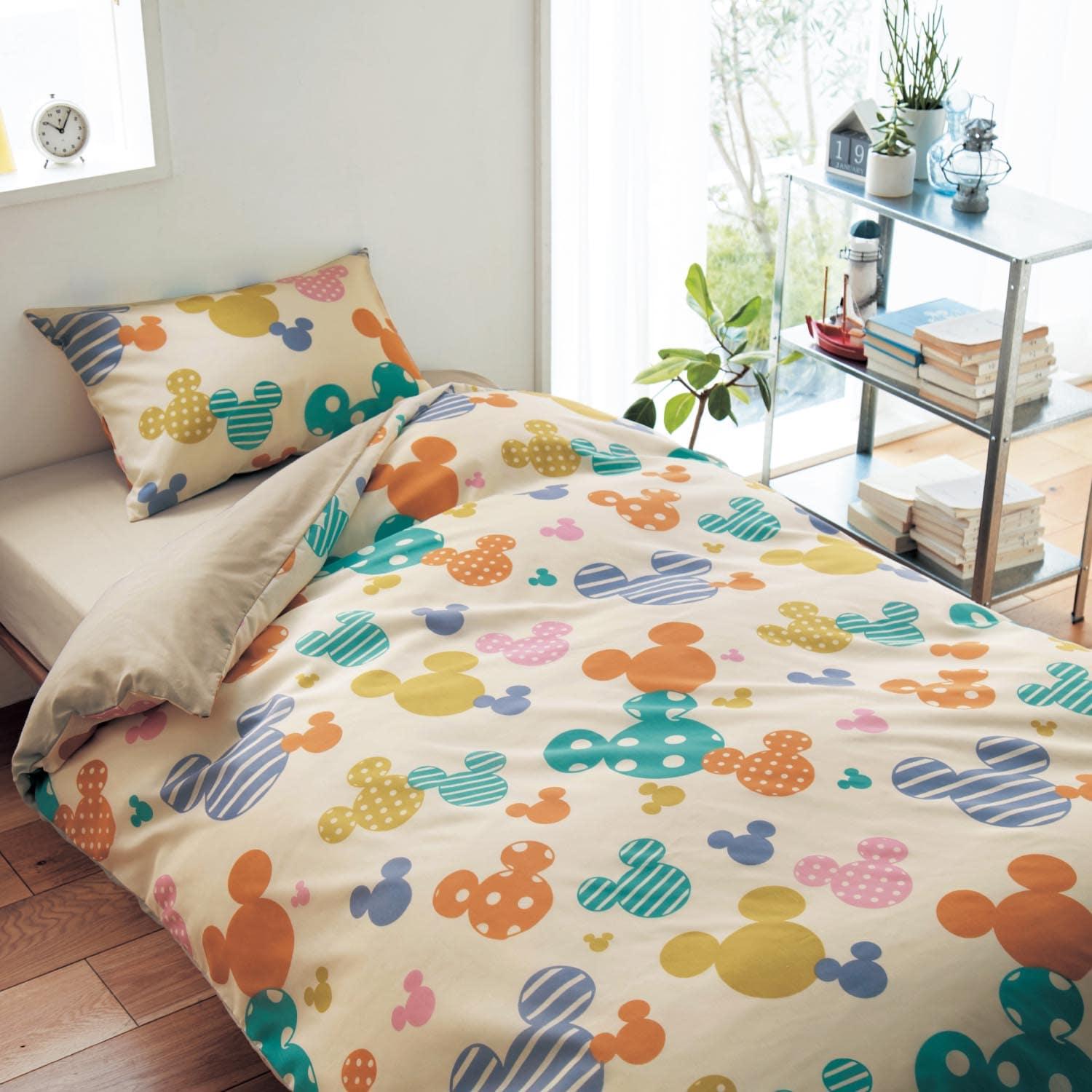 綿混布団カバーセット(3点)「ミッキーモチーフ」の商品写真