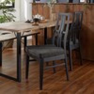 天然木のハイバックダイニングチェア2脚セットの商品写真