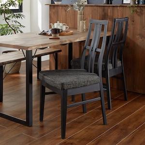 天然木のハイバックダイニングチェア2脚セットの商品写真