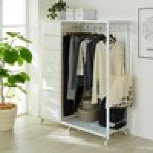 大量収納ケース付きハンガーラックの商品写真