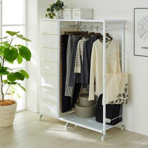 大量収納ケース付きハンガーラックの商品写真