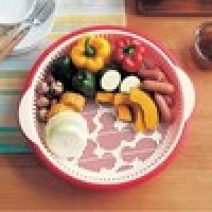 水切りもできるたっぷりパーティ皿「ミッキーモチーフ」の商品写真