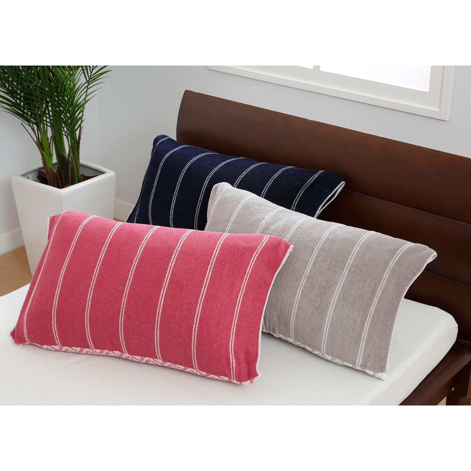 ボーダー柄のびのび枕カバー/meeの商品写真