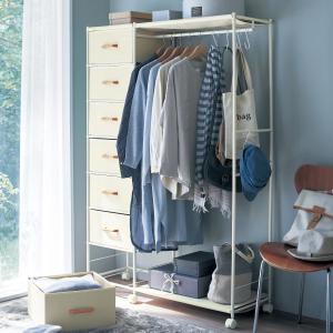 多段チェスト付きハンガーラック <幅80/幅105cm>の商品写真