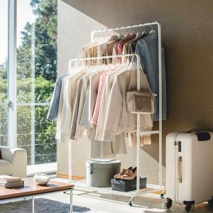 大容量ダブル掛けハンガーラック <幅90cm>の商品写真