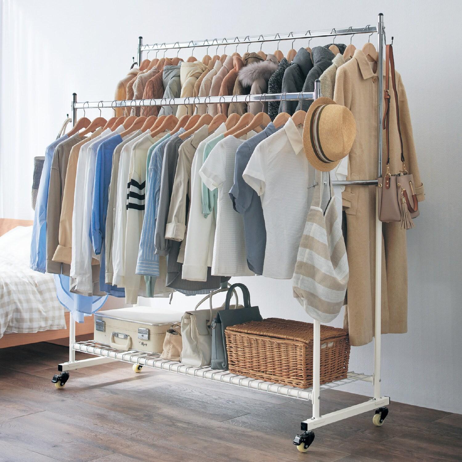 【4月28日までタイムセール】 頑丈ハンガーラック <幅98/幅128/幅155cm>の商品写真