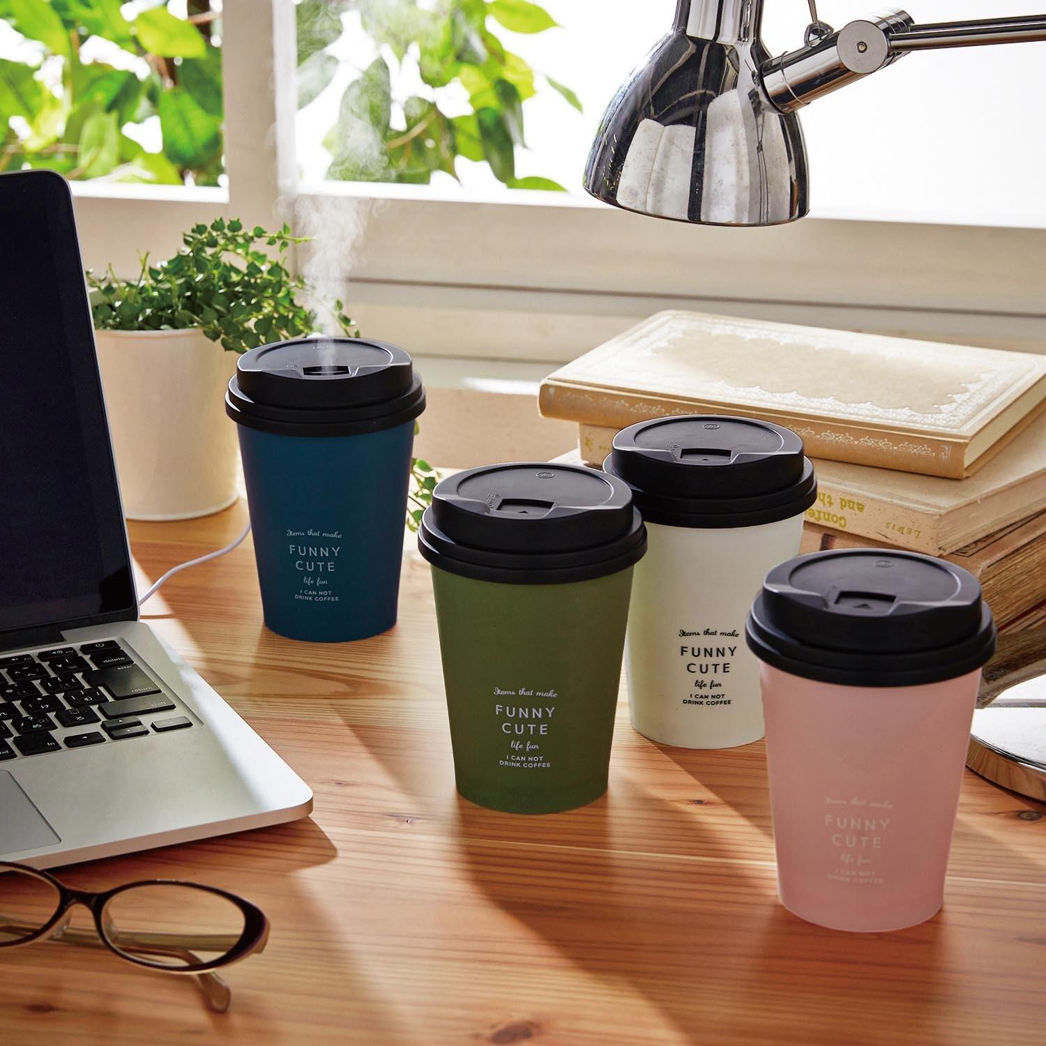 カップのようなUSB式コンパクト超音波加湿器の商品写真