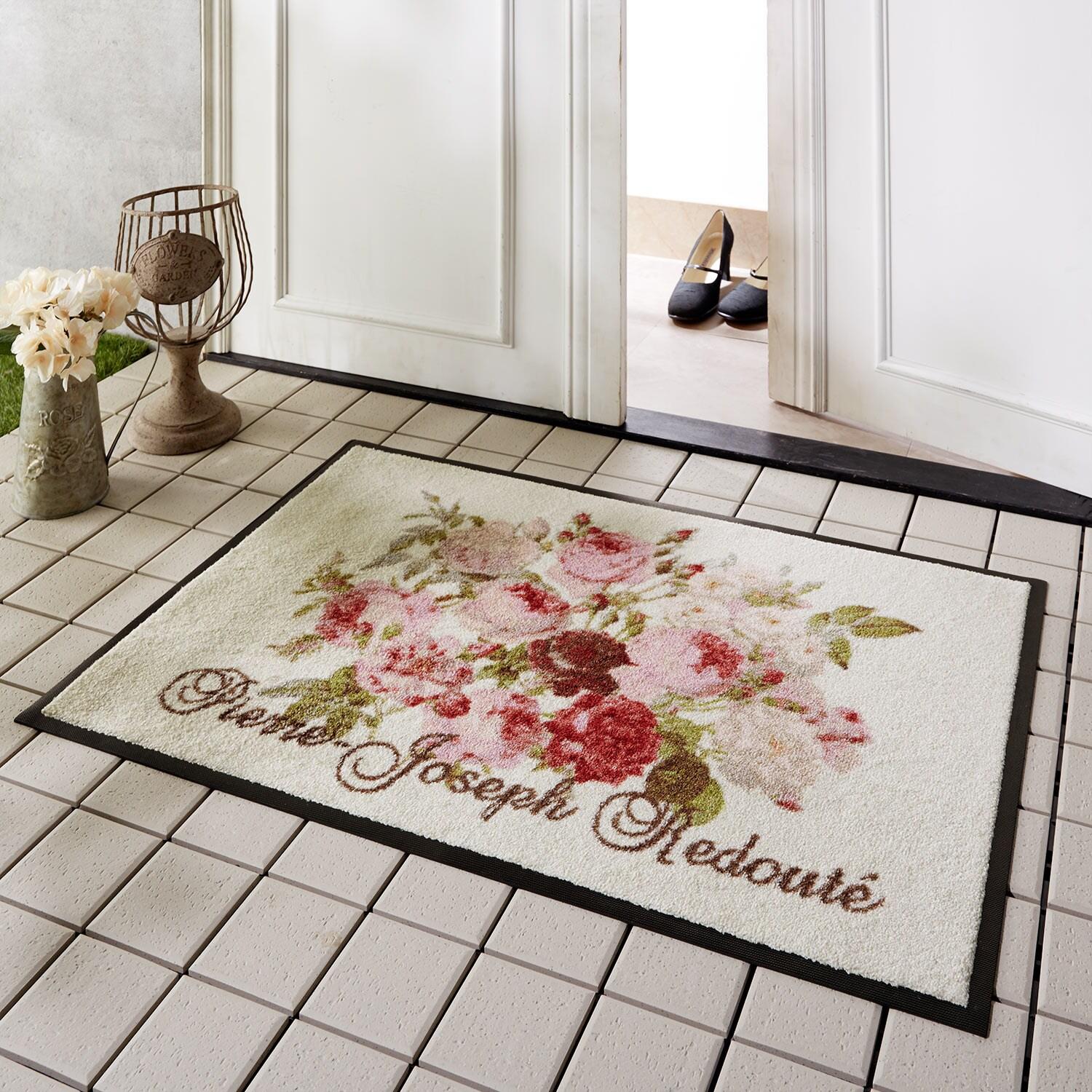 画家ルドゥーテのデザインの泥落とし玄関マットの商品写真