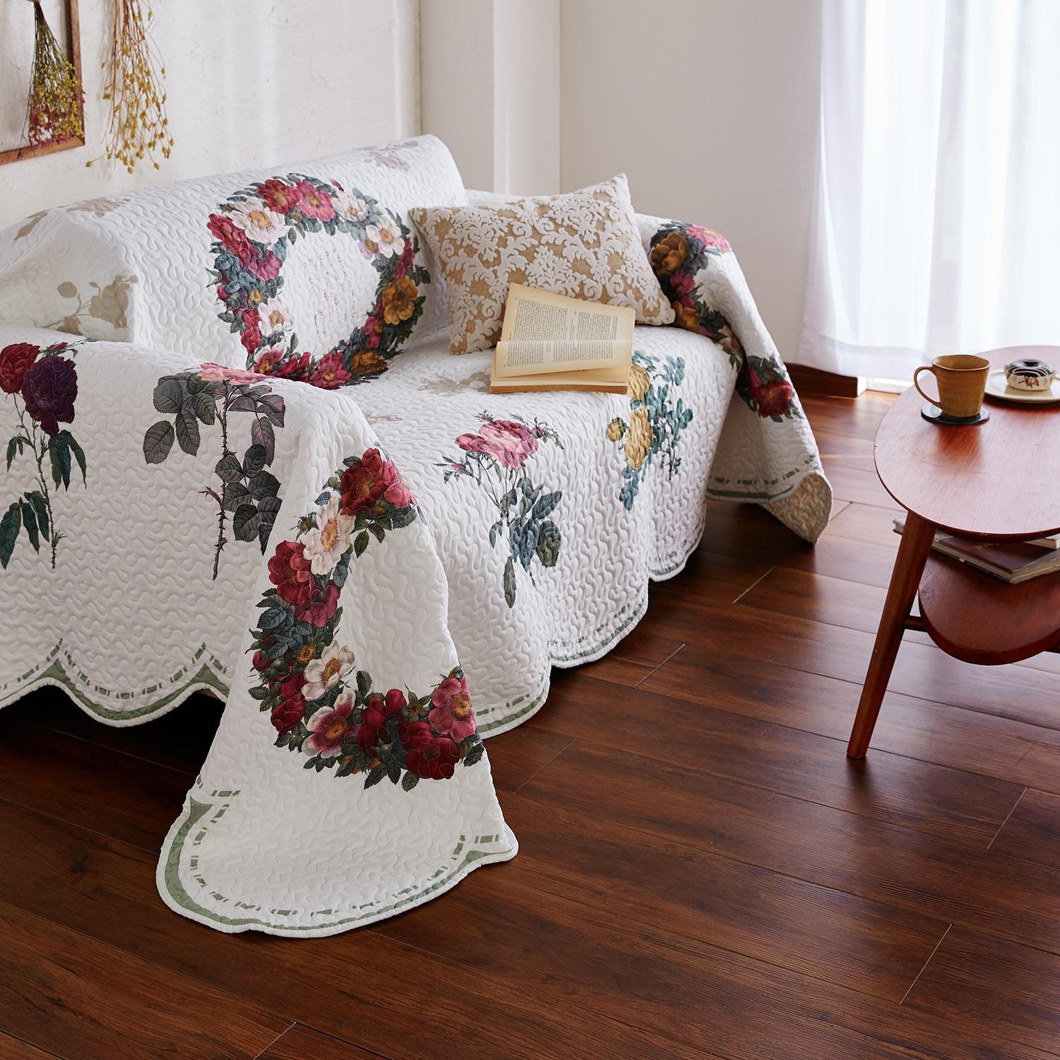 画家ルドゥーテのデザインのマルチカバー・ソファーカバーAの商品写真