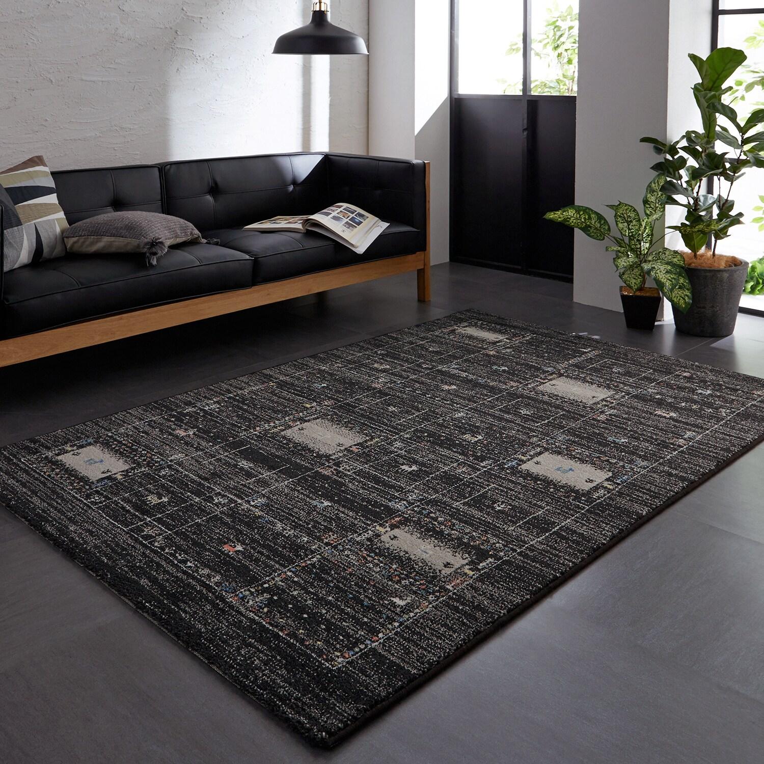 カジュアルモダンなギャッベ柄のウィルトン織ラグの商品写真