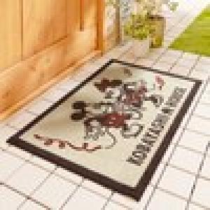 世界に一つの名入れ泥落としマット[名入れ]「ミッキー&ミニー」の商品写真