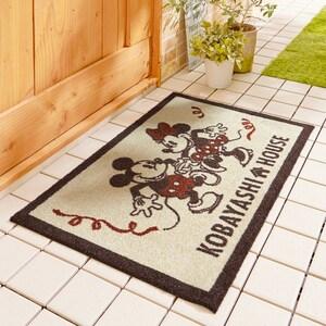 世界に一つの名入れ泥落としマット[名入れ]「ミッキー&ミニー」の商品写真