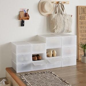 見た目が綺麗なスタッキングシューズボックス6個セットの商品写真