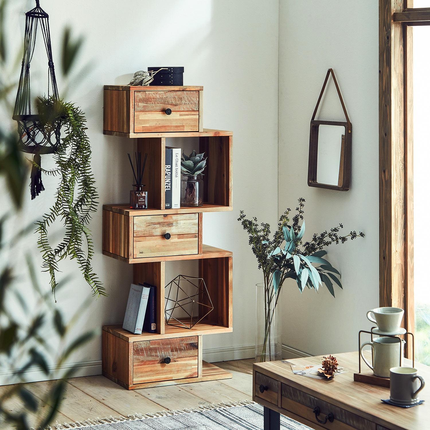 ヴィンテージ調引出し付きラックの商品写真