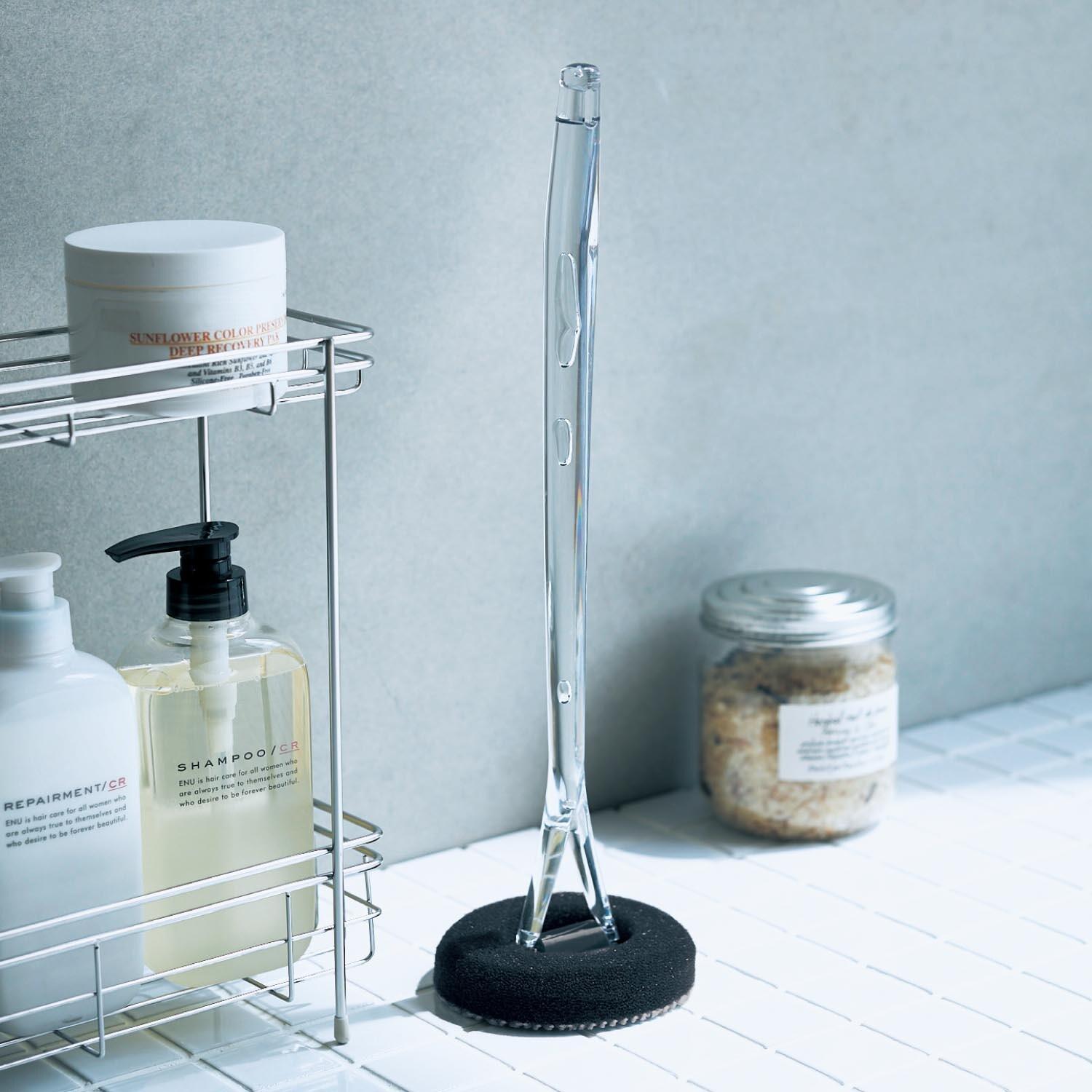 ミクロブラシで汚れを落とすバススポンジ(スペア付) 【長さ約46cm】の商品写真