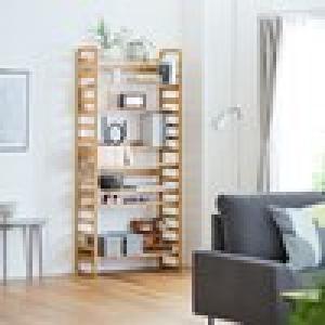 【5月6日までタイムセール】 ビーチ材のディスプレイしやすいダブル棚板ラックの商品写真