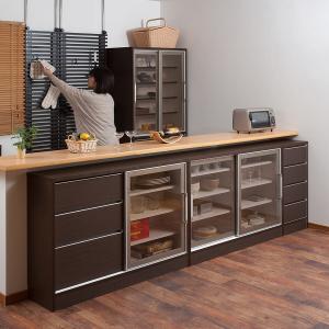 スタイリッシュデザインのカウンター下収納 【パソコンデスクとしても】の商品写真