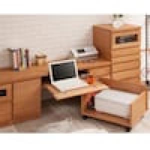 アルダー材のローパソコンデスクの商品写真