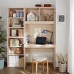 【幅1cmピッチサイズオーダー】 ラック付きパソコンデスク(日本製) <カラー選択はショッピングカート内で行えます>の商品写真