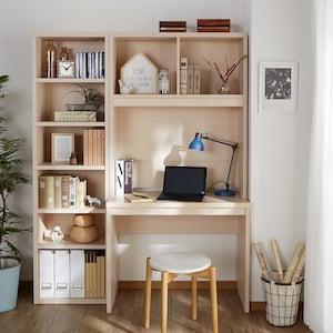 【幅1cmピッチサイズオーダー】 ラック付きパソコンデスク(日本製) <カラー選択はショッピングカート内で行えます>の商品写真