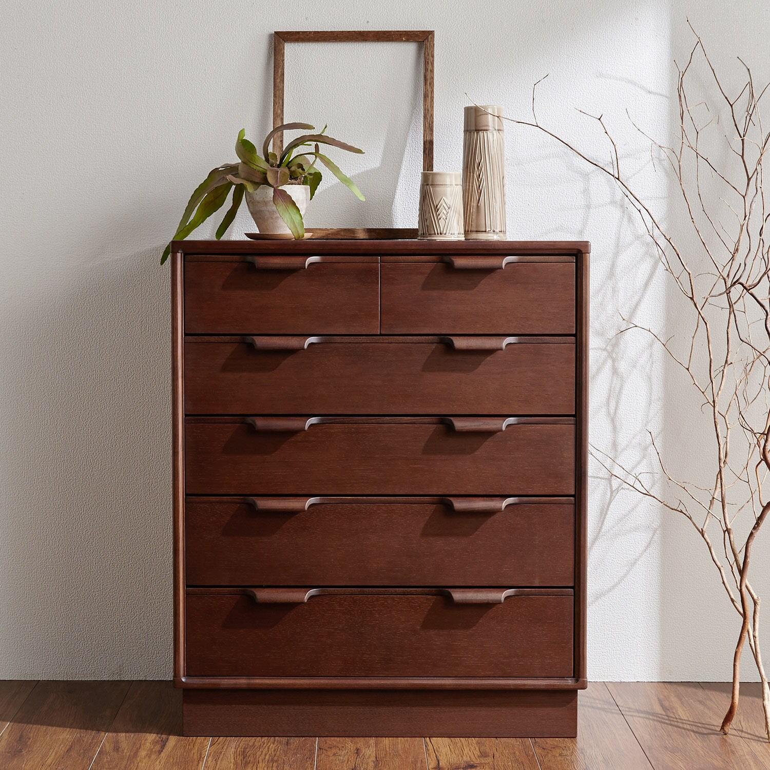 天然木の北欧調衣類チェストの商品写真