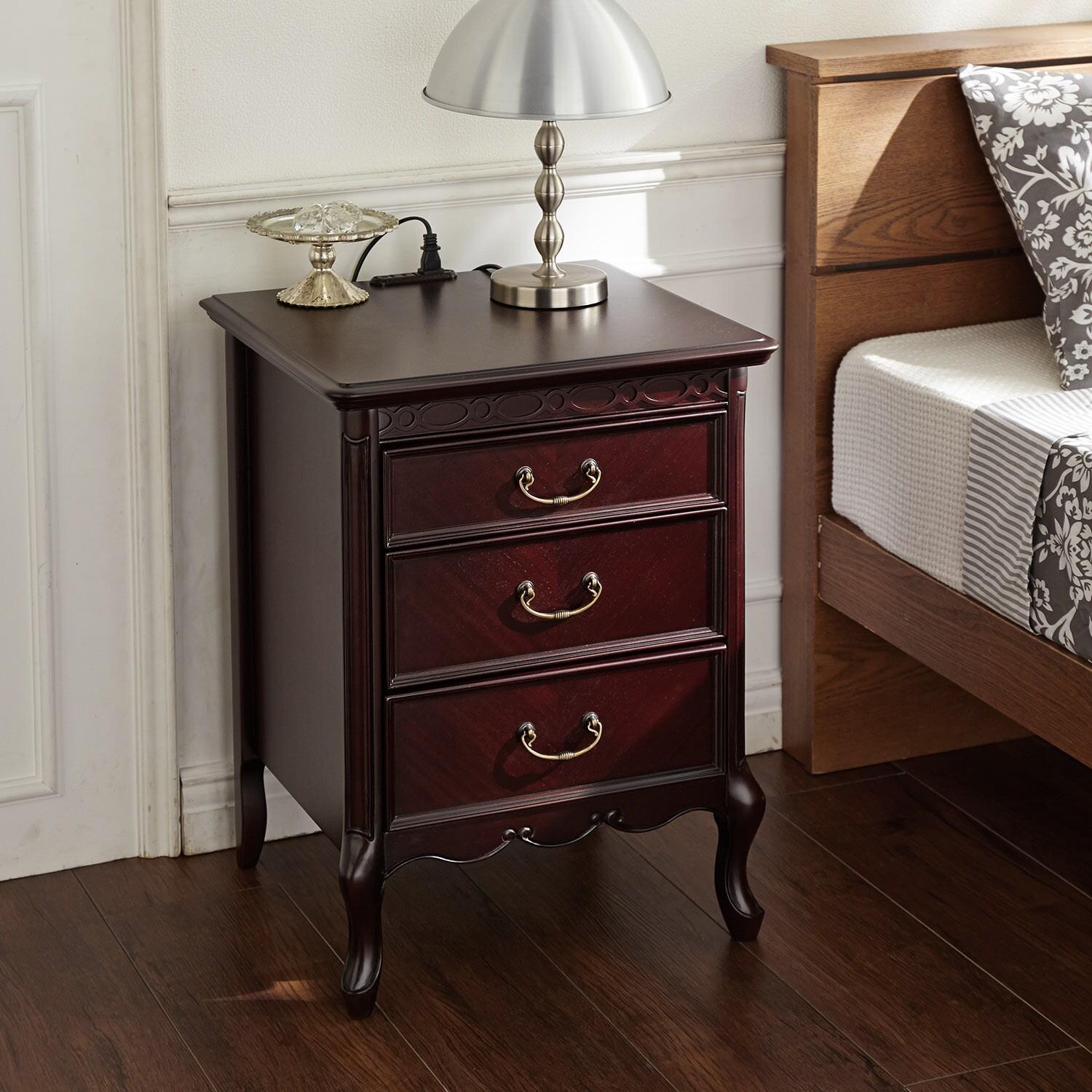 クラシック調ベッドサイドテーブルの商品写真