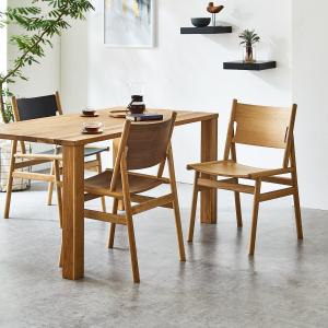 木目が美しい天然木のダイニングチェア(FIKA)の商品写真