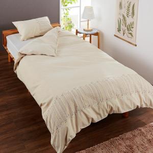 リネンコットンの刺繍枕カバー&掛け布団カバーセット <2点セット>の商品写真