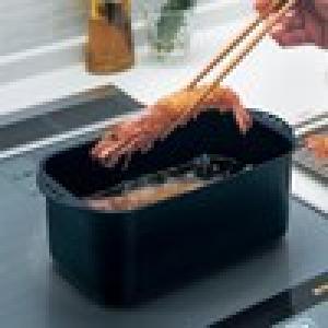 【まとめ買いでお得】 コンパクトな角型天ぷら揚げ鍋 アミ・フタ付きの商品写真