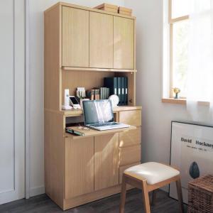 扉ですっきり隠せるファックス台兼用デスクの商品写真