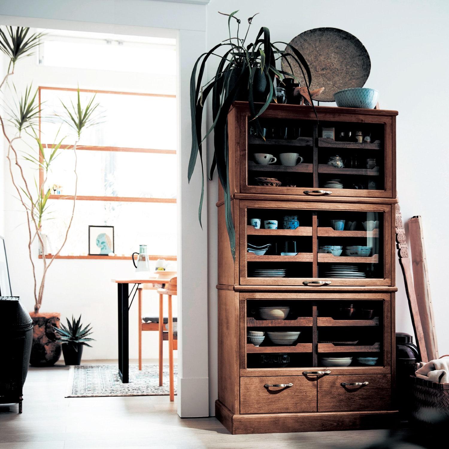 【4月28日までタイムセール】 シャツケース風トレイ付きスタッキングキャビネットの商品写真