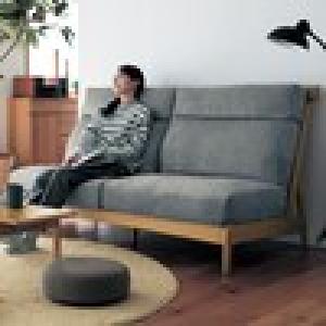 【5月6日までタイムセール】 すっきりとした木フレームのハイバックソファーの商品写真